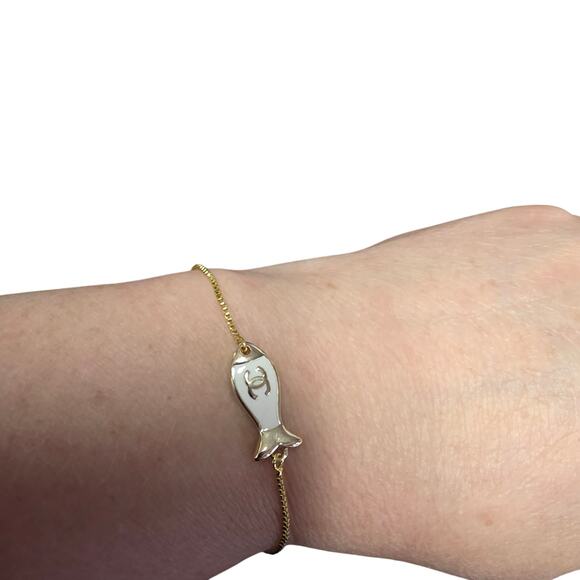 Repurposed RARE Chanel Fish Adjustable Bracelet - Picture 4 of 9